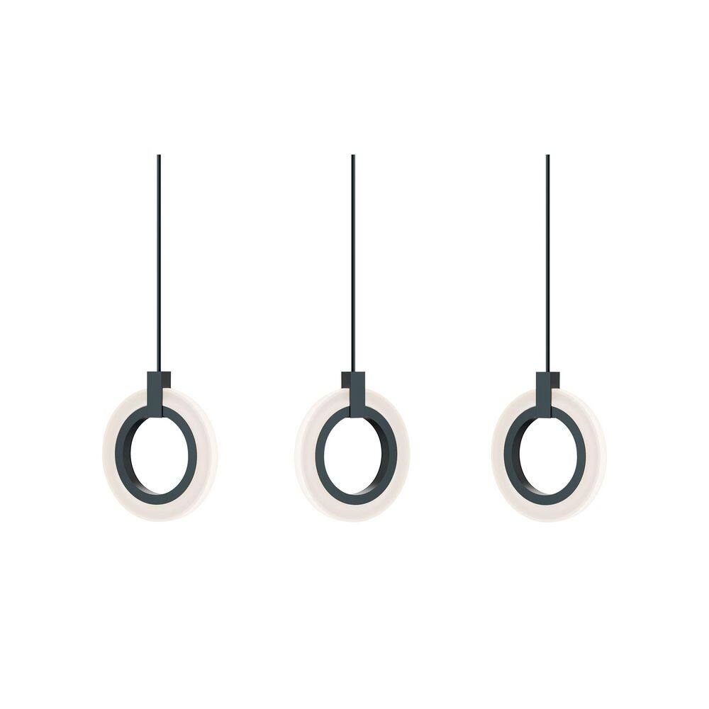 Halo 18-Watt 3-Light Integrated LED Pendant Light Black with White Acrylic Shade price history on PriceWatchPro