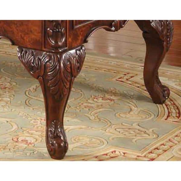Royal Burlwood 72" Executive Desk with Carved Cherry Walnut Finish