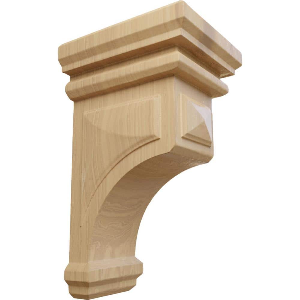 Small Unfinished Cherry Woodruff Wood Corbel, 4" x 4.75" x 8"