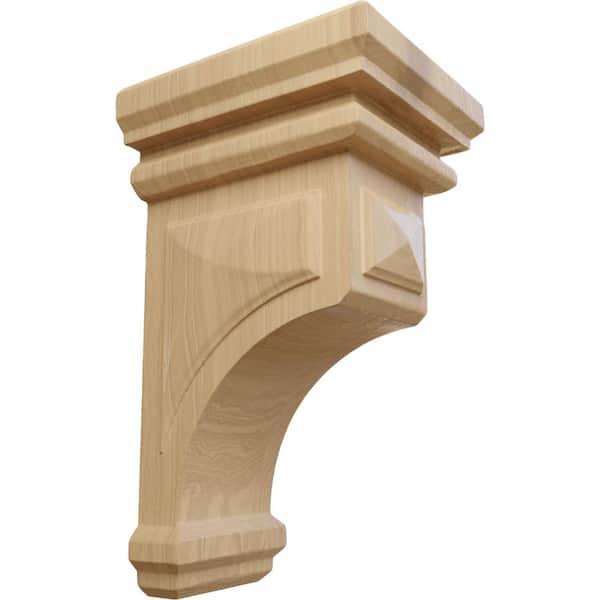Ekena Millwork 4 in. x 8 in. x 4-3/4 in. Cherry Small Woodruff Wood Corbel