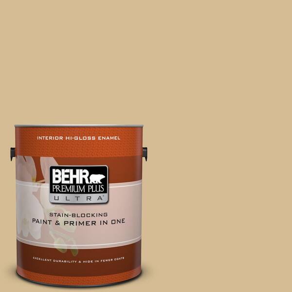 BEHR Premium Plus Ultra 1 gal. #330F-4 Pebble Path Hi-Gloss Enamel Interior Paint and Primer in One