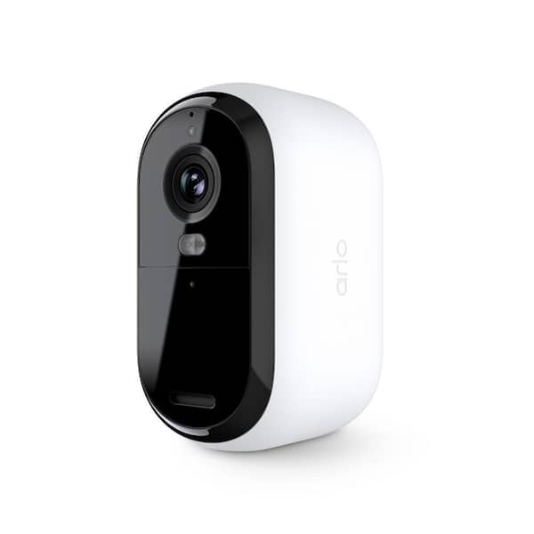 Arlo Essential Wireless Outdoor Home Security Camera 2K (2nd Gen) with Color Night Vision and Integrated Spotlight - White