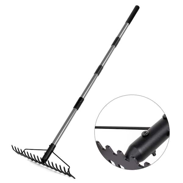 WaLensee 63 in. Steel Handle 17-Tine Bow Rake BR-001A - The Home Depot
