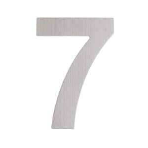6 in. Silver Stainless Steel Floating House Number 7