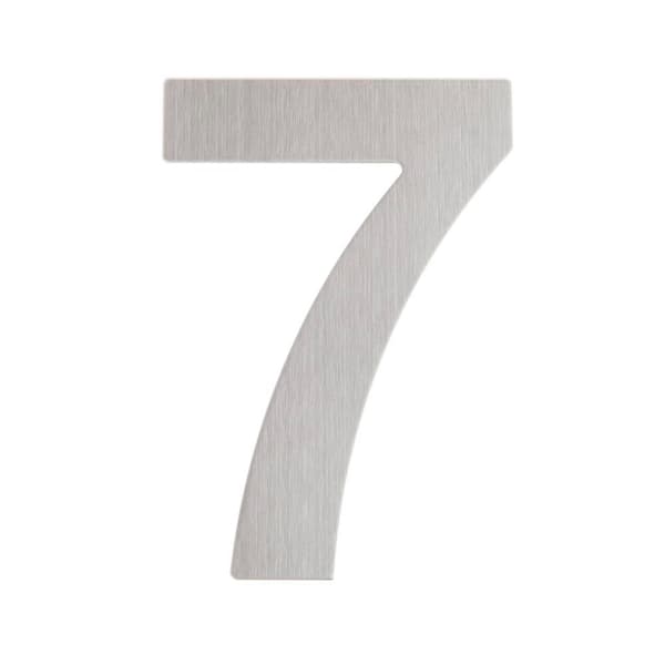 Everbilt 6 in. Silver Stainless Steel Floating House Number 7