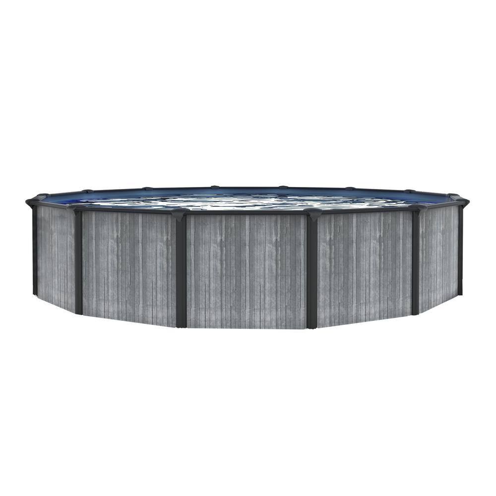 San Pedro 24-ft Round Steel Wall Swimming Pool with Filter and Pump