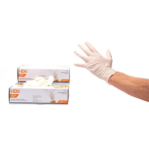 HDX White Latex Disp Glove (100-Pack) HDX100WH - The Home Depot