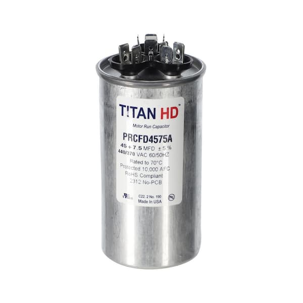 Titan HD 45 plus 7. 5MFD, 440/370V, round capacitor