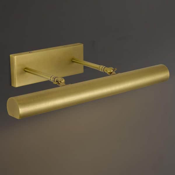 18 in. 3-Light Dimmable LED Hardwired Brass Wall Sconce, Adjustable Picture Light for Gallery, Library, Painting, Art