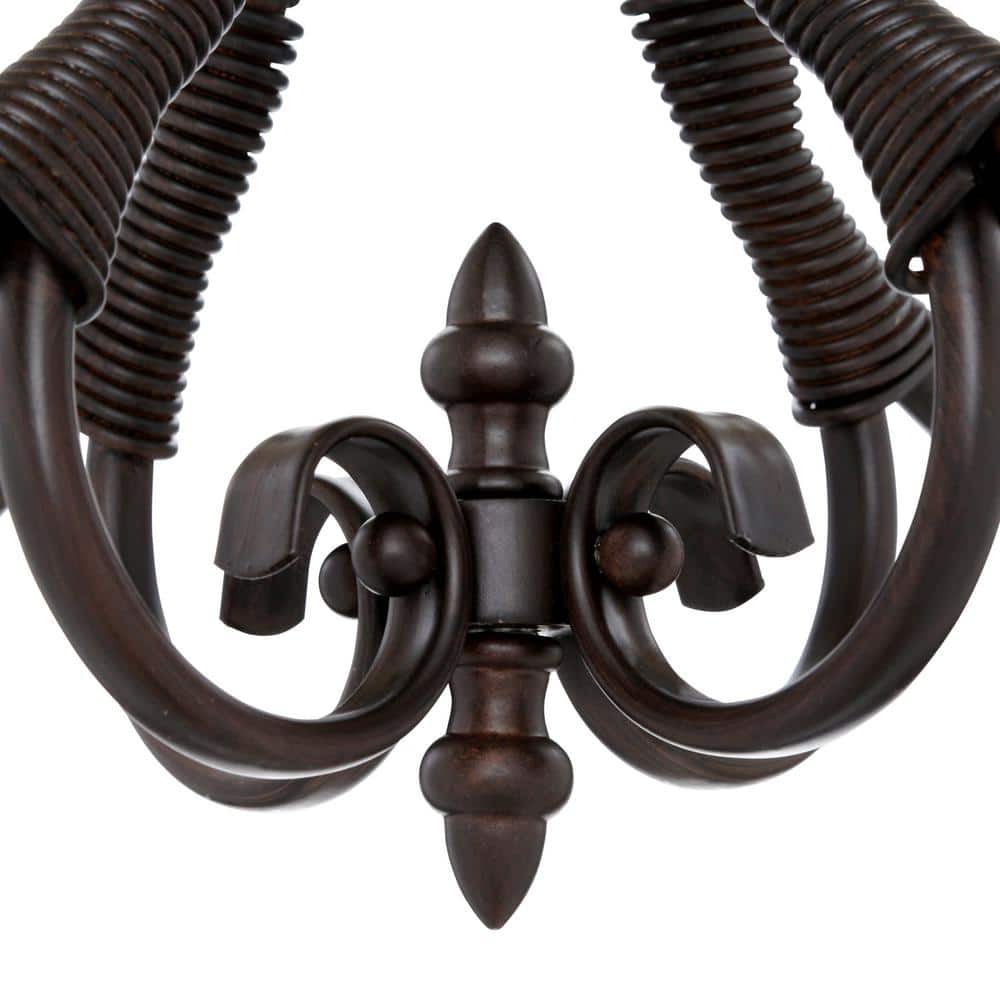 Rubbed Bronze 19" Transitional Mini Chandelier with Tea Stone Glass