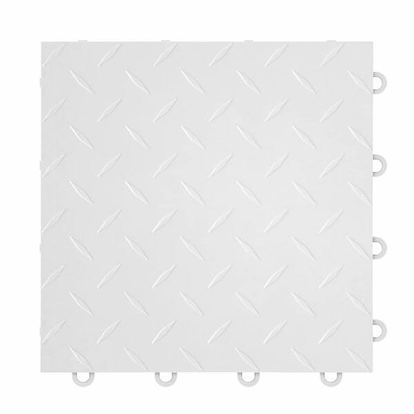 IncStores FlooringInc White Diamond 12 in. W x 12 in. L x 3/8 in. T