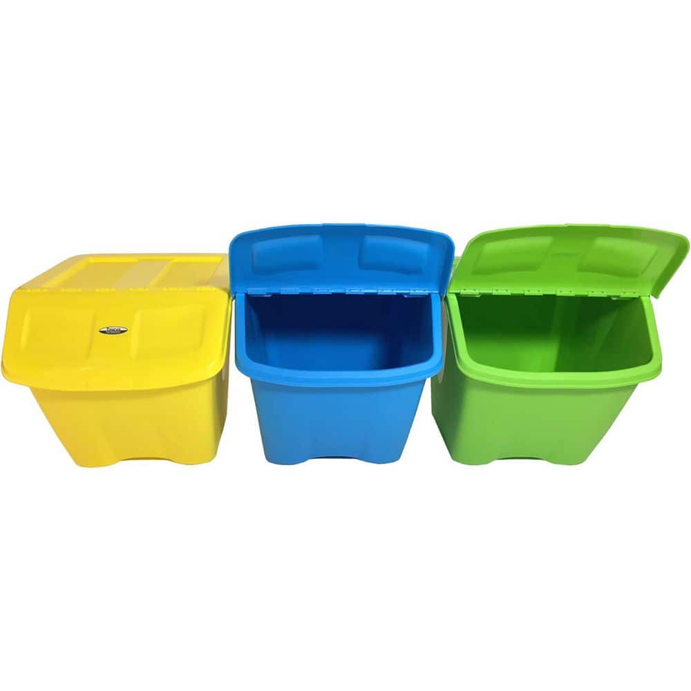 10 gal. Stackable Shutter Bins, 3-Piece Recycling Storage Set, Multi-Color price history on PriceWatchPro