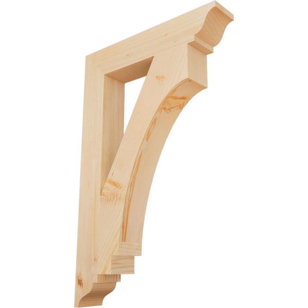 Ekena Millwork 3.5 in. x 34 in. x 22 in. Douglas Fir Imperial Traditional Smooth Bracket