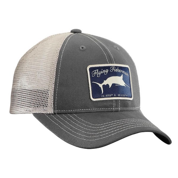 Flying Fisherman Marlin Trucker Hat Graphite and Stone