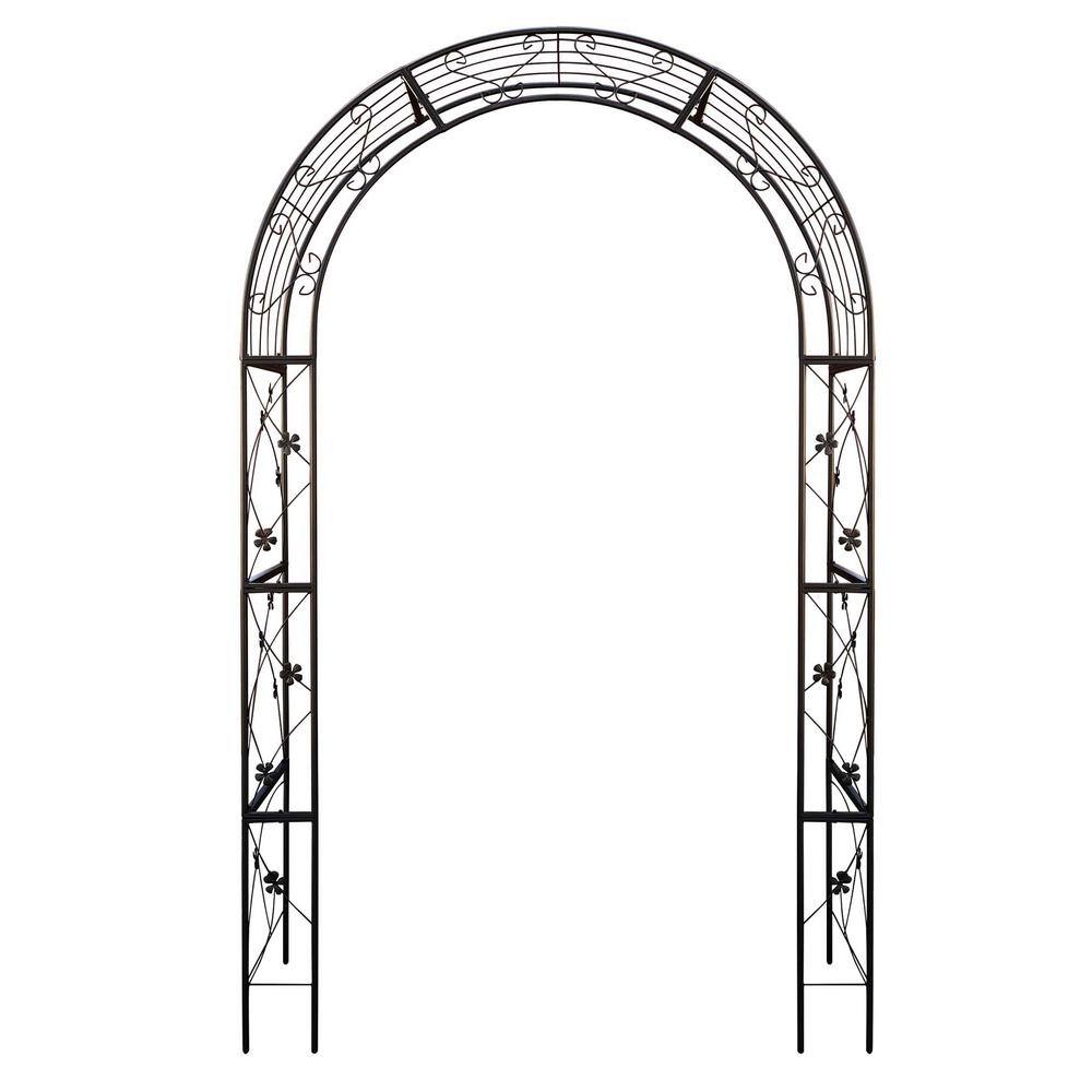 58 in. x 98.4 in. Black Metal Garden Arch Arbor Trellis with Wedding Arch Party Events Archway price history on PriceWatchPro
