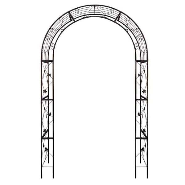 Tenleaf 58 in. x 98.4 in. Black Metal Garden Arch Arbor Trellis with Wedding Arch Party Events Archway
