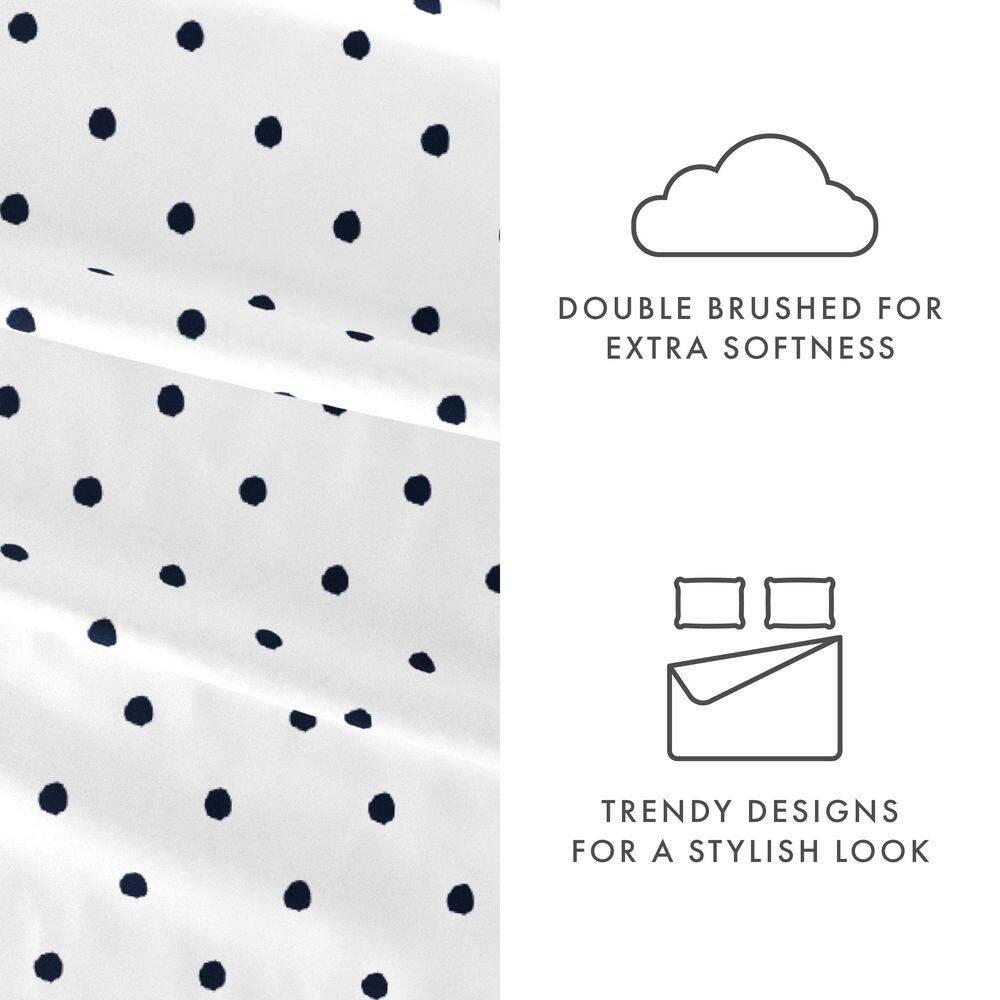 Queen Gray Polka Dot Microfiber Deep Pocket Sheet Set