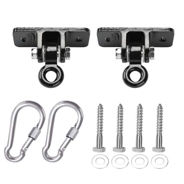 Black Heavy Duty Swing Hangers for Wooden Sets 2-Pack with 2400 lb. Capacity for Indoor and Outdoor Use