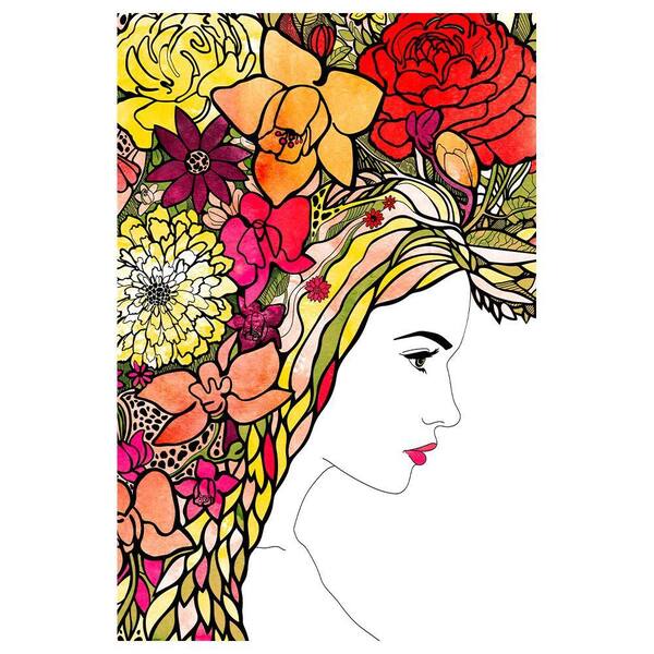 VENICE BEACH Collections Beauty from within Flowerhead by Unknown 1 Piece Unframed Canvas Drawing Print 20 in. x 30 in.