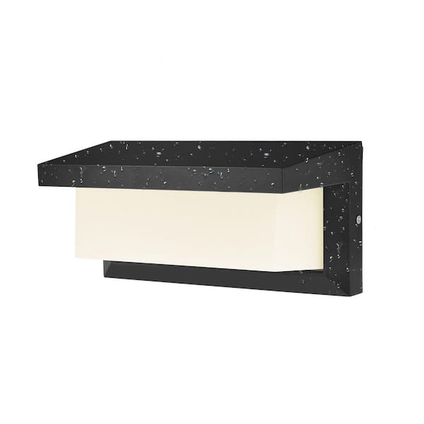 CIPACHO 18-Watt Equivalent Integrated LED Black Modern Minimalist Wall Pack Light, 3000K