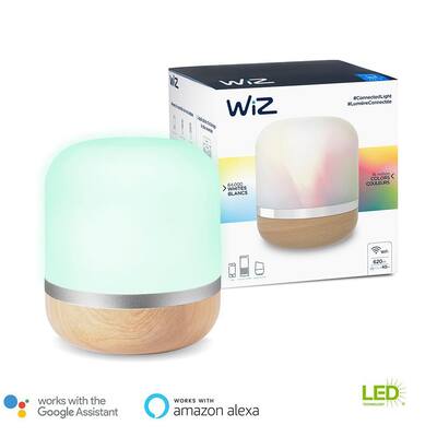 Hero 7.2 in. Woodtone Colors and Tunable White Wi-Fi Connected Smart LED Table Lamp