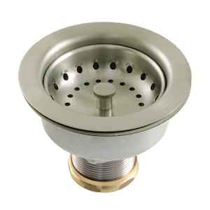 Tacoma 3-1/2 in. x 3-13/16 in. Stainless Steel Kitchen Sink Basket Strainer in Brushed Nickel