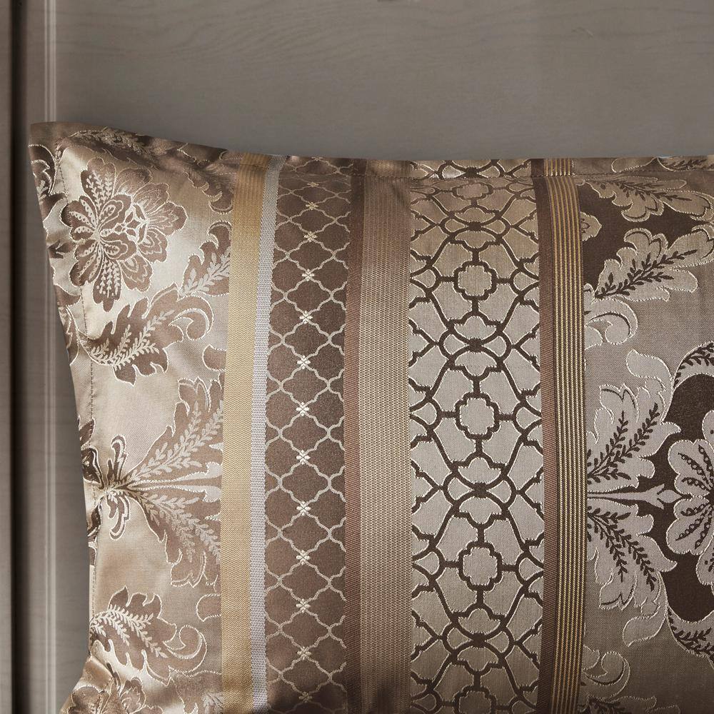 Bellagio Brown and Gold Queen Jacquard Comforter Set