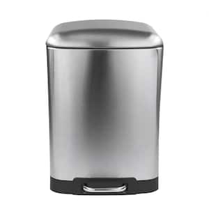 Home Basics 7.92 Gal. Stainless Steel Soft Close Trash Can WB41458 ...