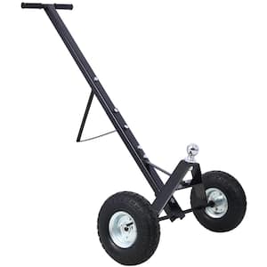Black Color Steel Trailer Dolly with Pneumatic Tires, Maximum Capacity 600 Lb