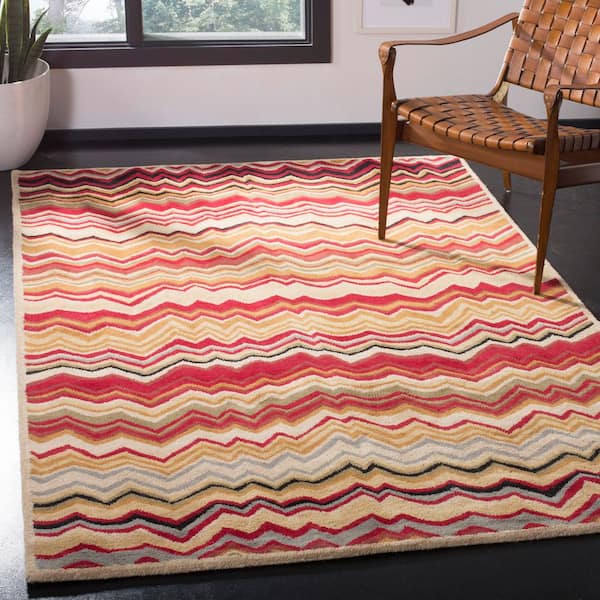 Wyndham 8 ft. x 10 ft. Red/Multi Zig-Zag Area Rug