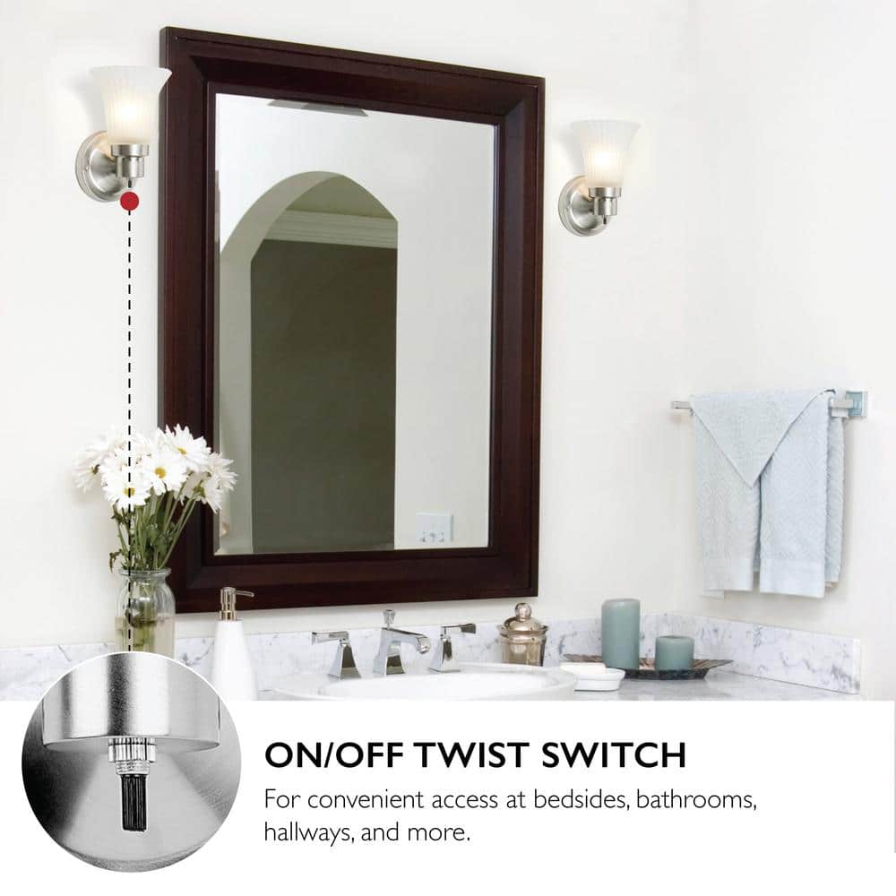 Elegant Satin Nickel Curved Wall Sconce with Frosted Opal Glass