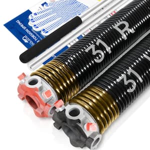 0.250 in. Wire x 2 in. x 31 in. L Electrophoresis Garage Door Torsion Springs in Gold Left and Right with Winding Bars