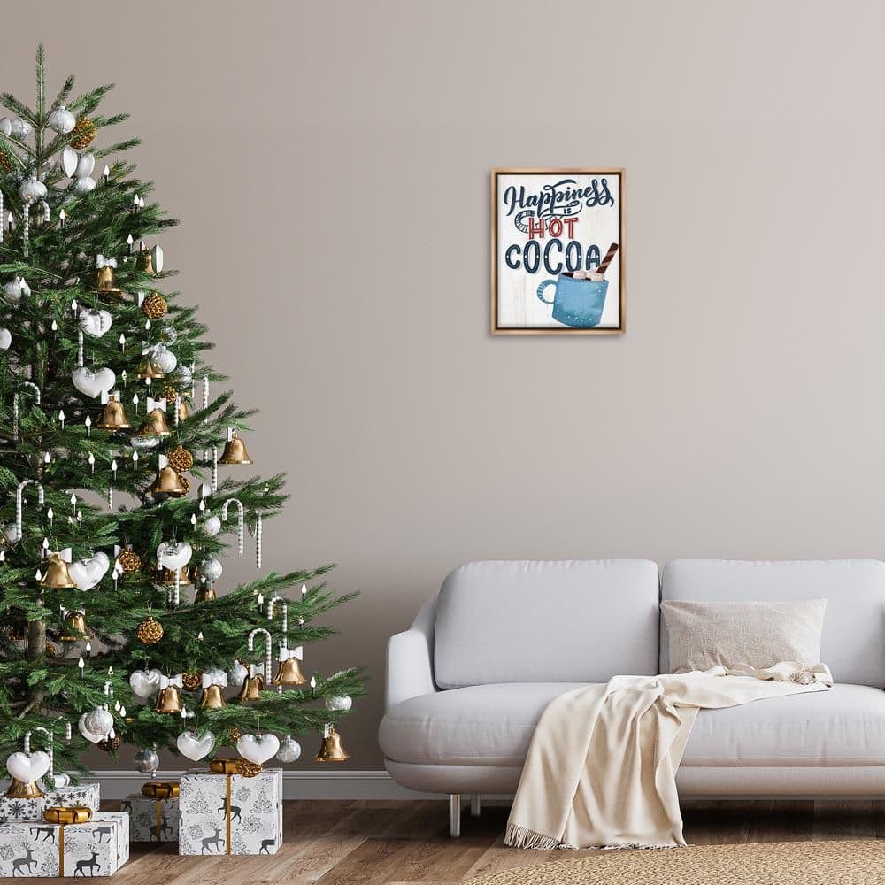 Happiness Is Hot Cocoa by Kim Allen Brown Floater Frame Typography Graphic Art Print 21 in. x 17 in. price history on PriceWatchPro