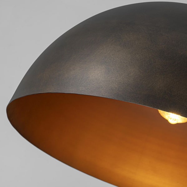Rennnsan Nicholas 1-Light Coffee Brown Rubbed Gold Oversized