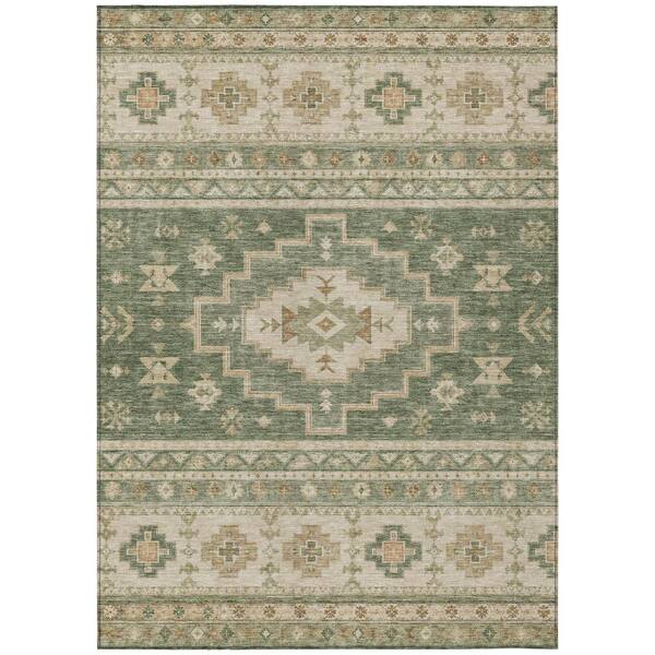 Chantille Machine Washable Indoor/Outdoor Abstract ACN3125 Fern 5 ft. x 7 ft. 6 in. Area Rug