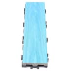 UltraShield Naturale 3 in. x 1 ft. Quick Composite Single Slat Deck Tile in Caribbean Blue (4-Pieces per Box)