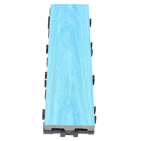 NewTechWood UltraShield Naturale 3 in. x 1 ft. Quick Composite Single Slat Deck Tile in Caribbean Blue (4-Pieces per Box)