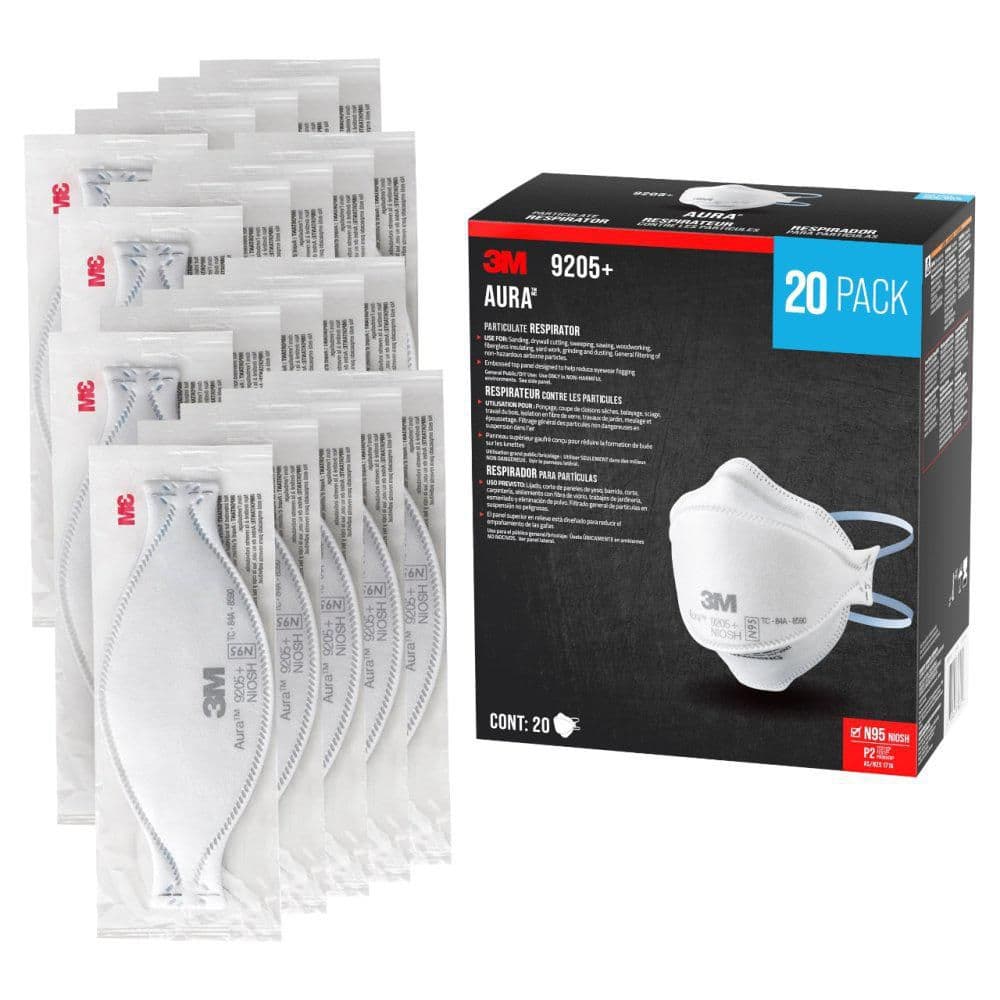 3M 9205+ N95 Aura Particulate Disposable Respirator Foldable (20