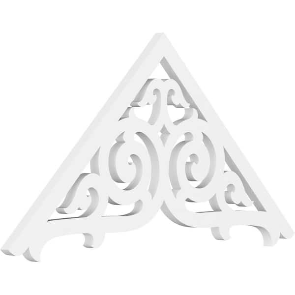Ekena Millwork 1 in. x 36 in. x 18 in. (12/12) Pitch Athens Gable Pediment Architectural Grade PVC Moulding