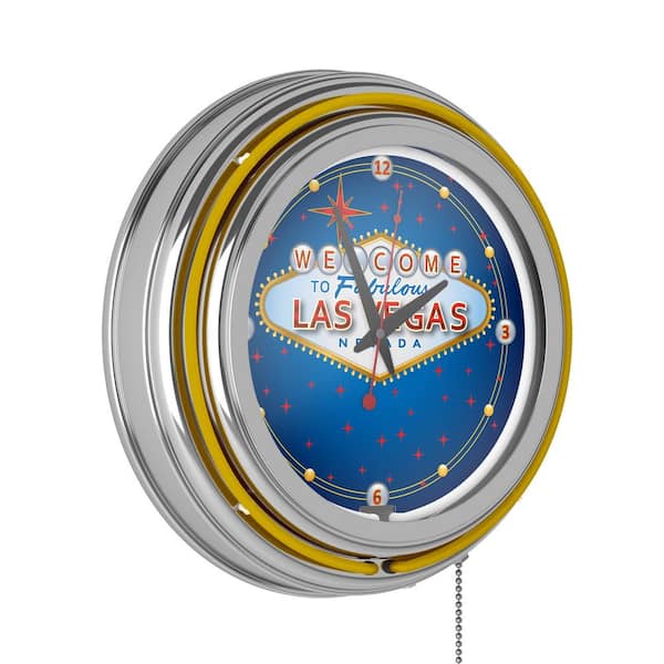 Trademark 14 in. Las Vegas Neon Wall Clock