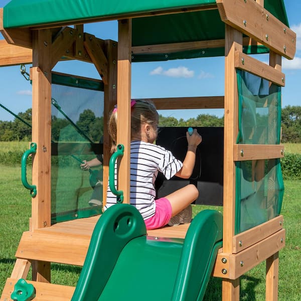Backyard Discovery Buckley Hill Outdoor Playground Set w/ Elevated