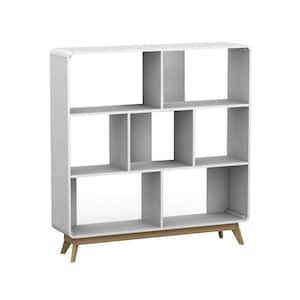 Leva 49.5 in. H, MDF, White Double Bookcase