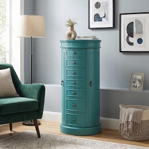 Sabrina Jewelry Armoire Turquoise 41 in. x 18 in. x 13.75 in.
