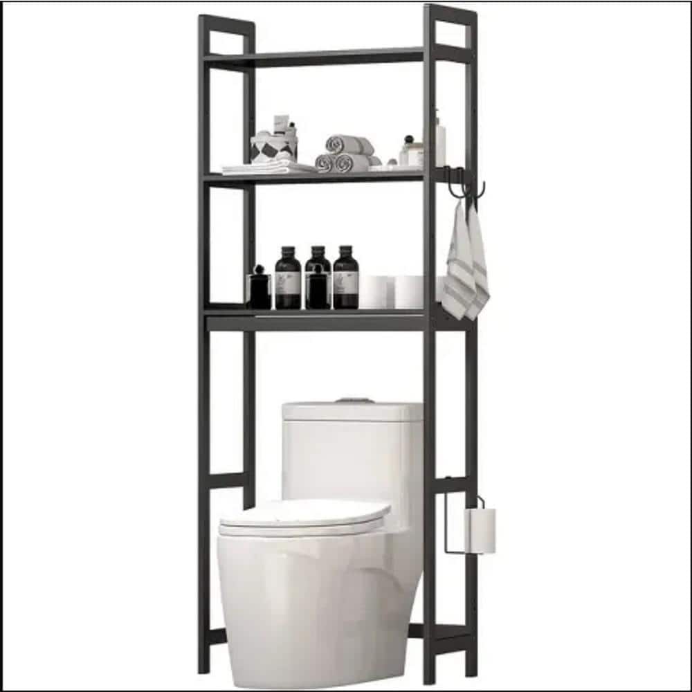 Herrick 23.3 W x 59.4 H Over-the-Toilet Storage Symple Stuff Finish: Black