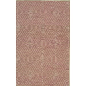 Pink 5 ft. x 8 ft. Hand-Tufted Wool Contemporary Transitional Spring Area Rug