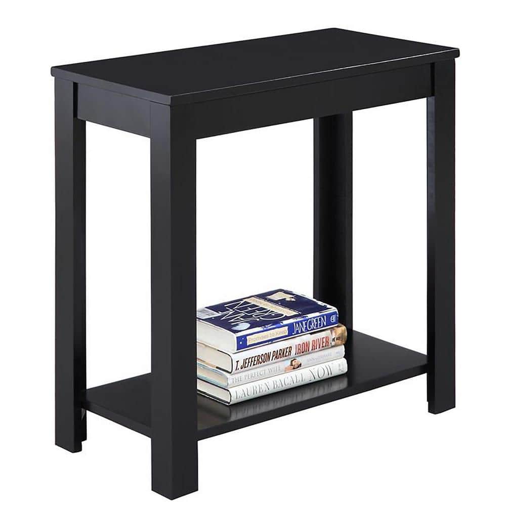 24 in. H Black Rectangle Wood Chairside End Table - thumbnail 5