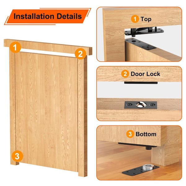 Afoxsos Solid Alloy Steel Black 570LBS Load-Bearing Hidden Door