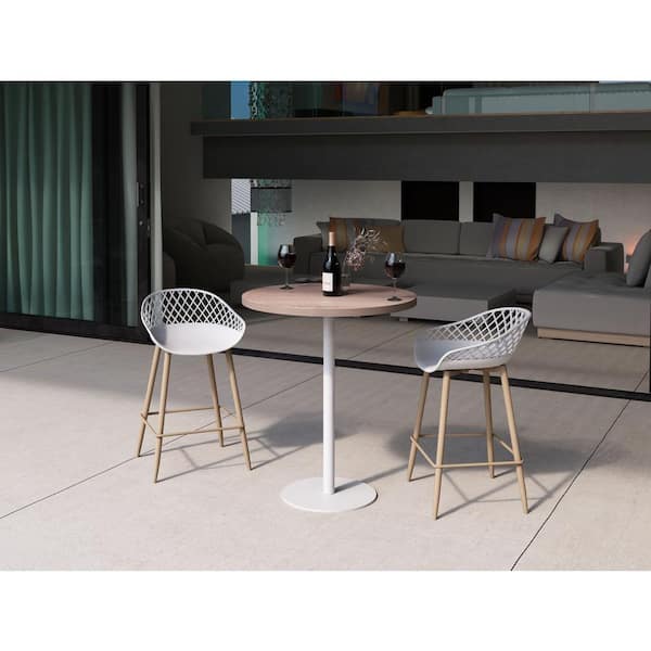 26 in. Kurv White Counter Stool (Set of 2)