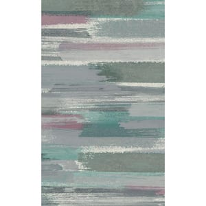 Blue Pink Painted Water Lake Abstract Printed Non-Woven Paper Non Pasted Textured Wallpaper 57 Sq. Ft.
