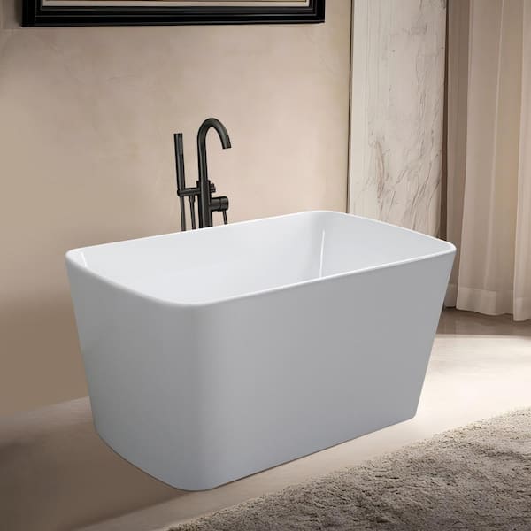 UPIKER Japanese Sit-in 49 in. x 28 in. Soaking White Bathtub with